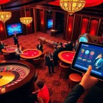 Engaging casino scene showcasing hello88 with roulette and poker tables in a luxurious setting.