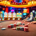 Players strategize at a casino poker table, enhancing their 99win experience with focus and excitement.