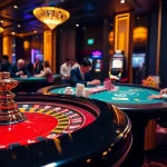 Gambling excitement at a luxurious table featuring lc88-themed roulette and poker elements.