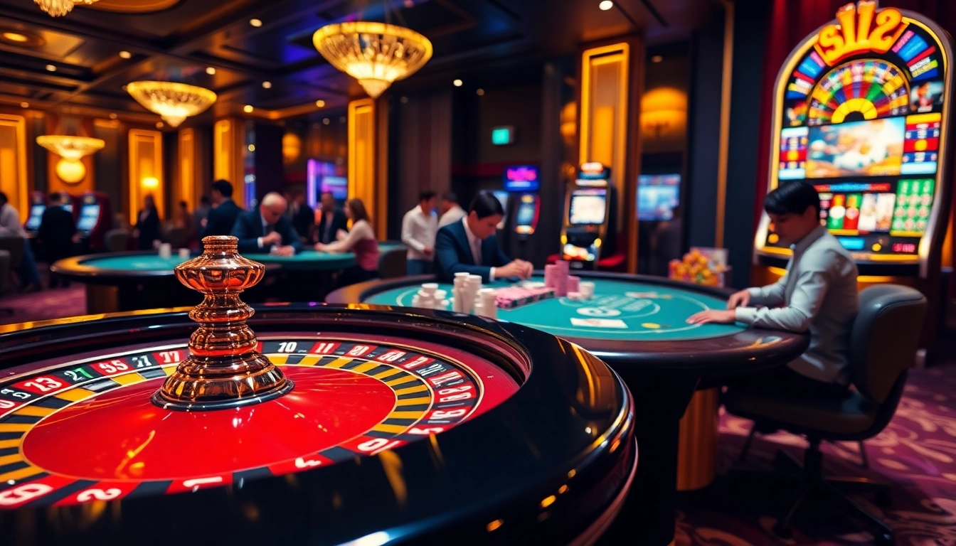 Gambling excitement at a luxurious table featuring lc88-themed roulette and poker elements.