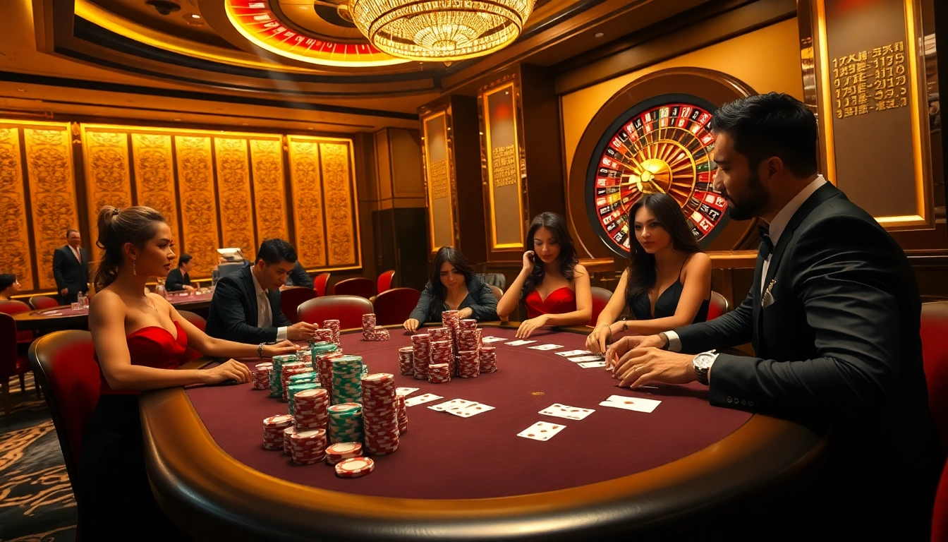 Experience high-stakes excitement at a poker table in xin88 casino setting.