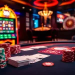 Engaging scene of online gambling at 88i with poker table, colorful chips, and a spinning roulette wheel.