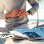 Effortlessly apply for the uk eta online application while enjoying a beach view with travel essentials.