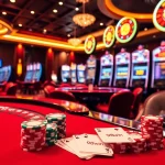 Experience thrilling betting action at 98win with vibrant casino tables and poker chips.