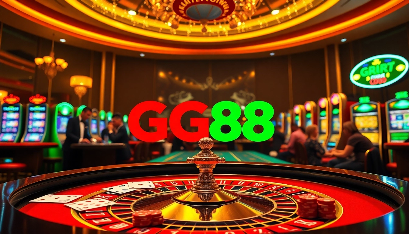 Experience the excitement of GG88 with luxurious casino gameplay at a roulette table.