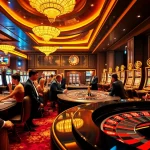 Players enjoying games at sunwin's luxurious casino tables with chips and cards in play.