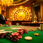Experience the thrilling ambiance of sunwin casino games with vibrant tables and players engaged in action.