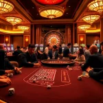 Experience the excitement at link u888's elegant casino table with chips and cards.