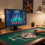 Kuwinfi player engaging in an online roulette game with vibrant interface and strategic chip placement.