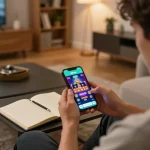 Player exploring the Rikvip app on their smartphone while strategizing for online gambling