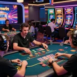 Players enjoying thrilling games at Sunwin's vibrant online casino, showcasing the excitement of virtual gaming.