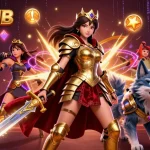 Experience excitement at HITCLUB with vibrant slot machines, a warrior queen, and thrilling gaming elements.
