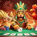 Experience vibrant gameplay at hitclub89 with a dynamic casino scene filled with poker action and festive decorations.