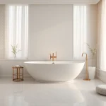 Transform your space with elegant bathrooms featuring a freestanding bathtub and luxurious design elements.