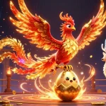 Engage in thrilling s666 casino action featuring dynamic phoenix and mystical stag in vibrant illustration