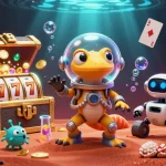 Experience the thrilling adventure of kjctop with a Martian gecko, golden casino, and vibrant gaming elements.
