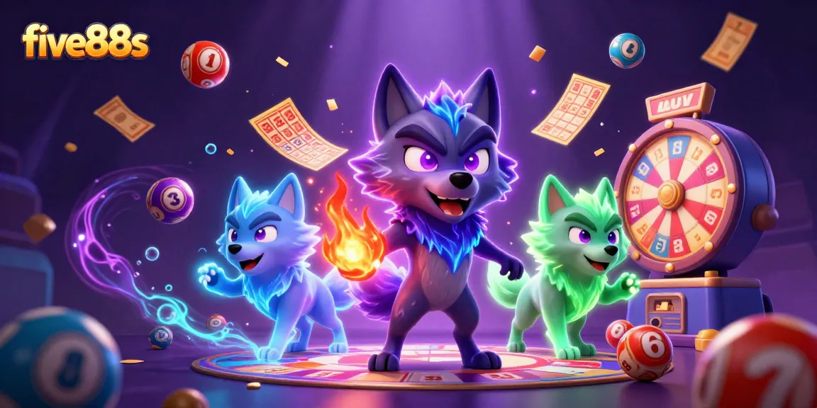 Experience excitement with five88s as spectral wolves and lively lottery elements create a vibrant casino atmosphere.