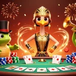 Experience the thrill with lucky88 as poker champions celebrate at a 1920s-themed casino.
