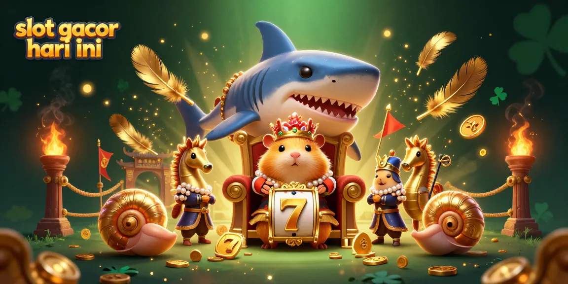 Experience slot gacor hari ini with a vibrant 3D casino scene featuring a hamster king and mini-games.